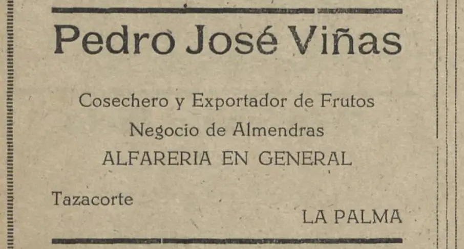 Publicidad La Palma, 1952